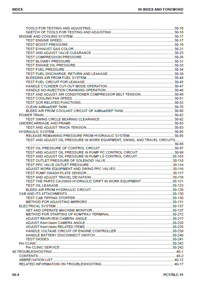 Komatsu PC170LC-11 Workshop Manual SEN06607-03 PDF
