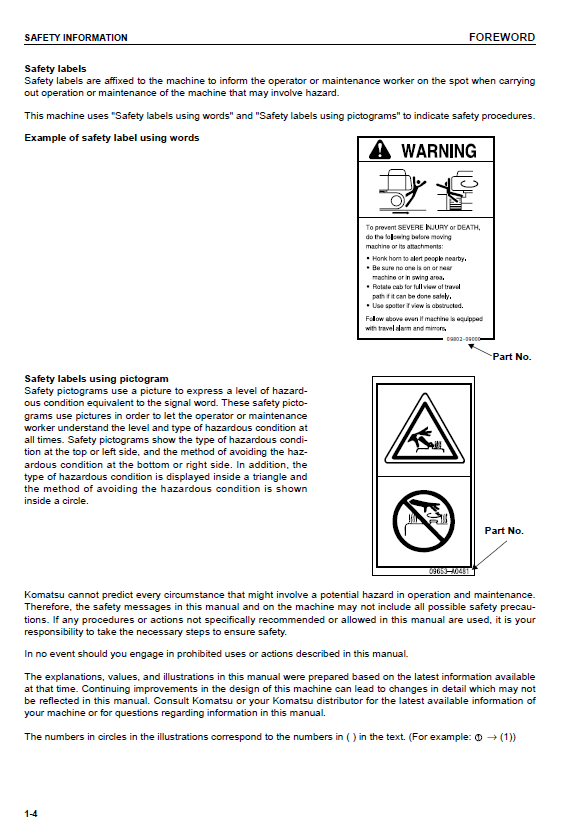 Komatsu PC200 to PC220 Excavator Operation & Maintenance Manual