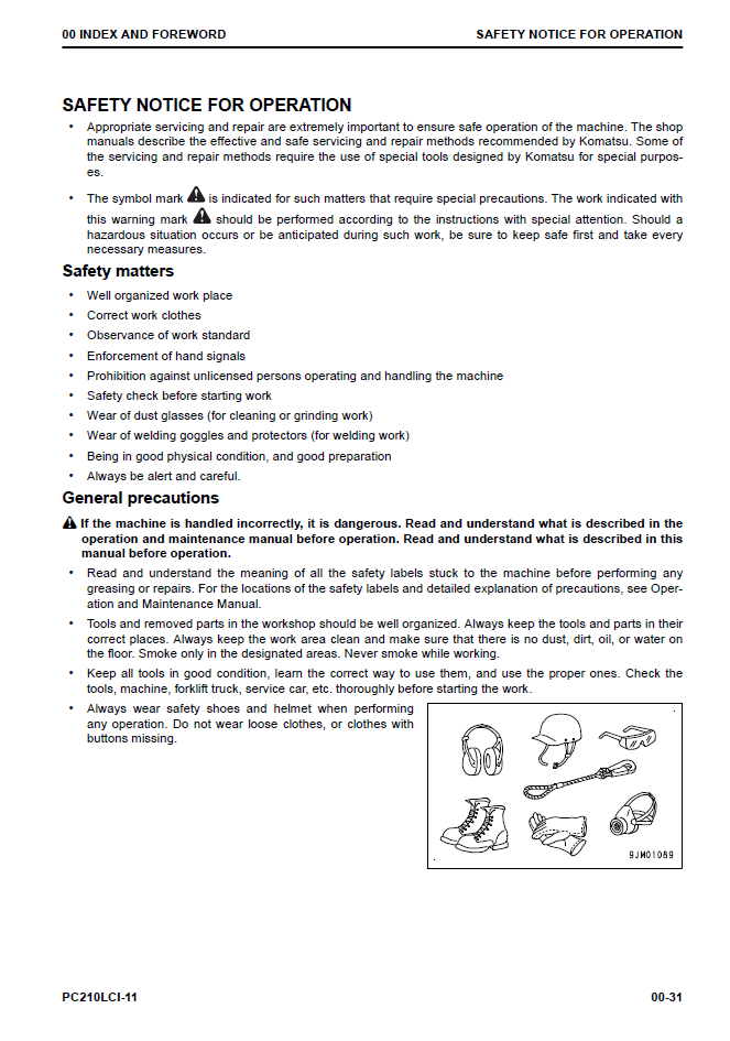 Komatsu PC210LCi-11 Workshop Manual SEN06616-03 PDF
