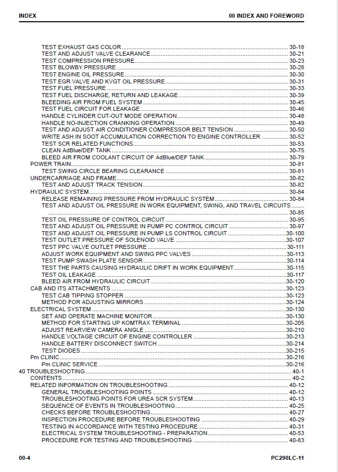 Komatsu PC290LC-11 Maintenance Manual SEN06507-02 PDF