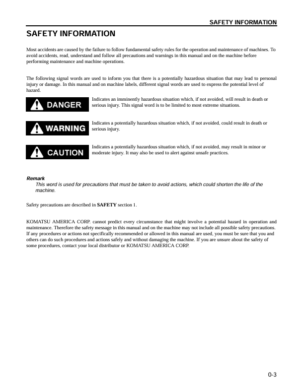 Komatsu PC300LL-7EO Logging Excavator Service & Maintenance Manual PDF