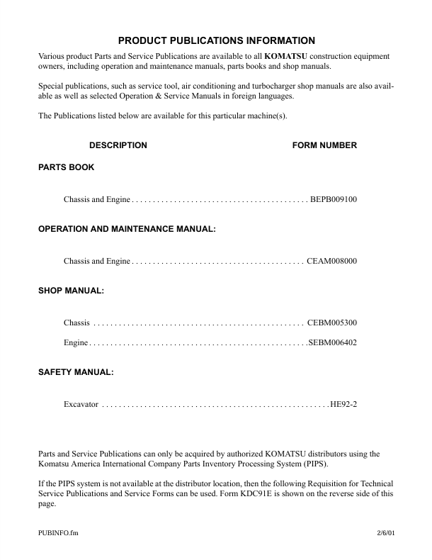 Komatsu PC400LC-6LM, PC400HD-6LM Repair & Maintenance Manual PDF