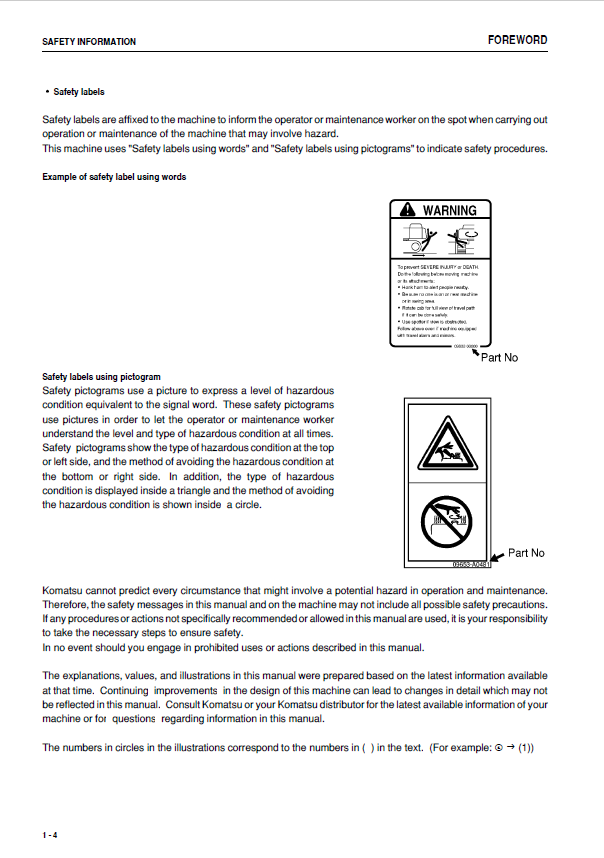 Komatsu PC45MR-3 / PC55MR-3 Excavator Owner & Operator Manual