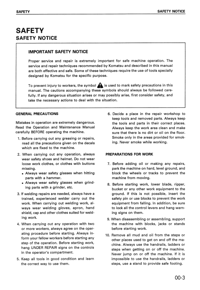 Komatsu PC50UU-2 Excavator Workshop Manual SEBM000906