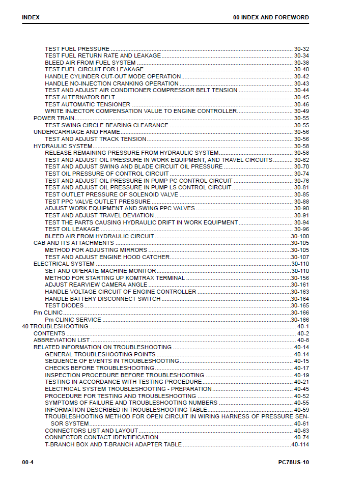 Komatsu PC78US-10 Maintenance Shop Manual SEN06518-03 PDF