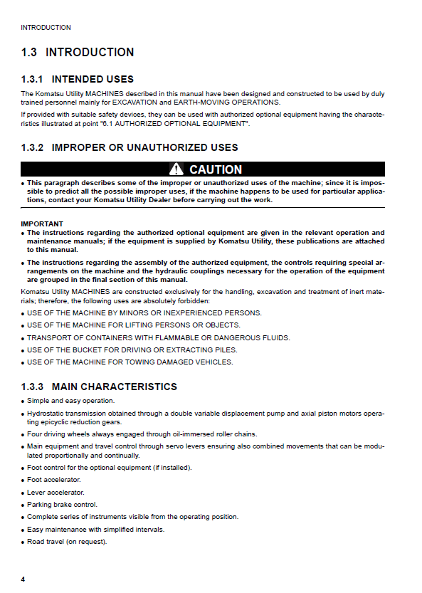 Komatsu SK714-5 Skid-Steer Loader Maintenance & User Manual