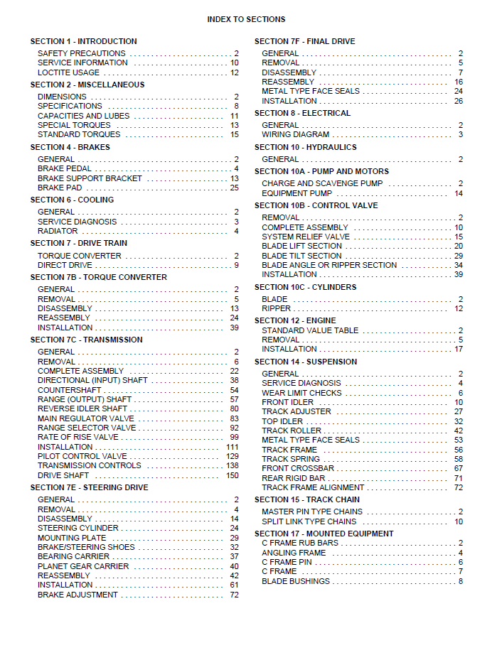Komatsu TD-7H TD-8H TD-9H Crawler Tractor Repair Guide CEBD003200 PDF