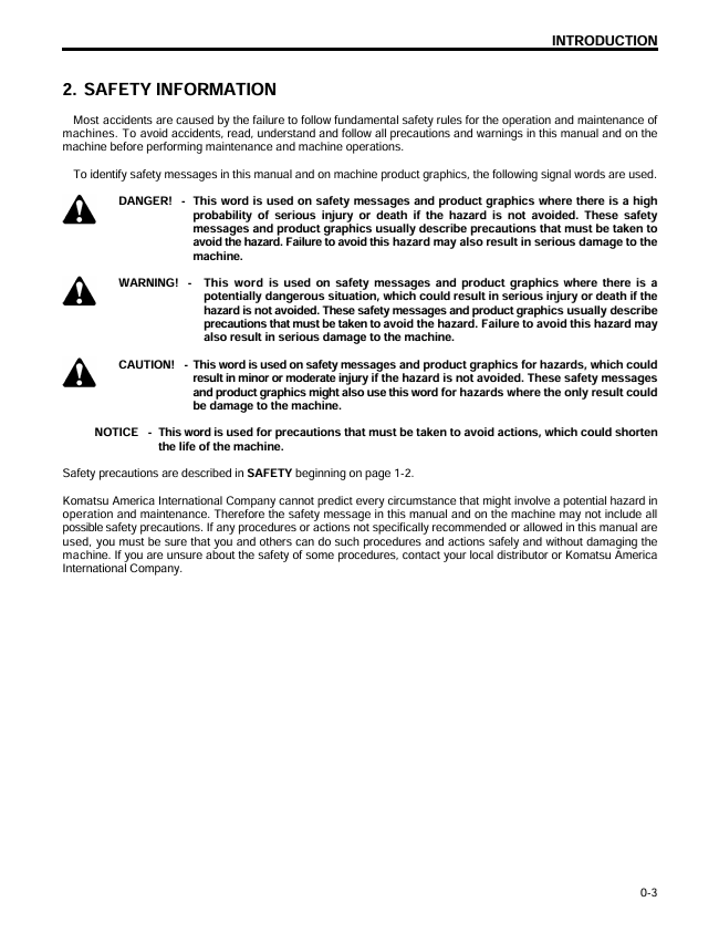 Komatsu WA120-3, WA120L-3 Service & Maintenance Manual PDF