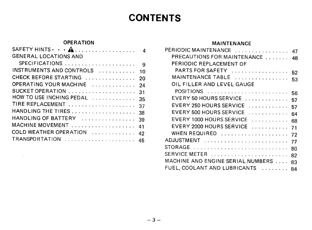 Komatsu WA20-1 Wheel Loader Operating Manual SEAM03610102