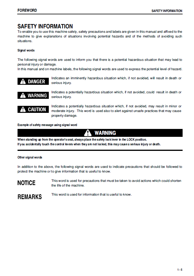 Komatsu WA30-5 WA50-3 Maintenance Manual SEAM059800T PDF