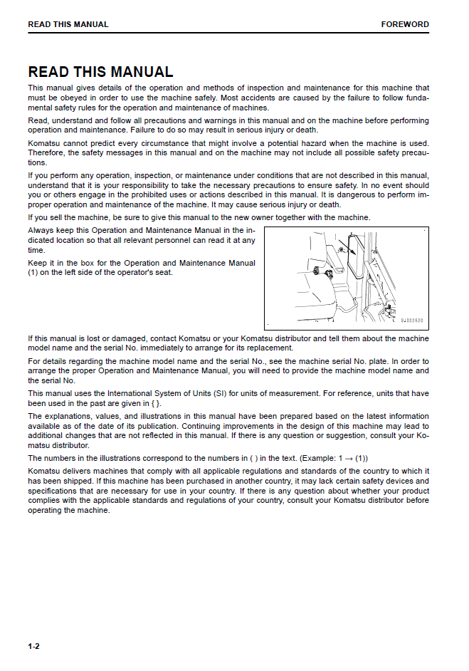 Komatsu WA320-8 Heavy Equipment Manual CEAM031601 PDF