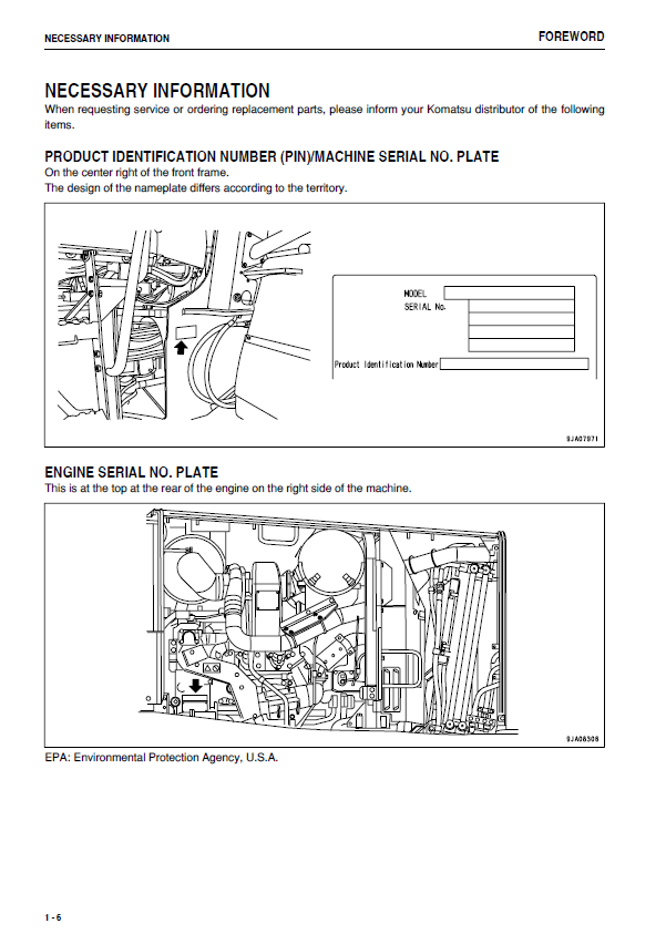 Komatsu WA470-6 Wheel Loader PDF Manual: Operation & Maintenance