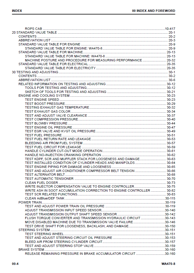 Komatsu WA470-8 Maintenance Shop Manual SEN06514-08 PDF
