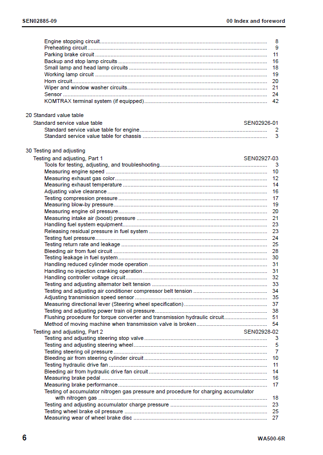 Komatsu WA500-6R Repair Manual SEN02876-09 PDF