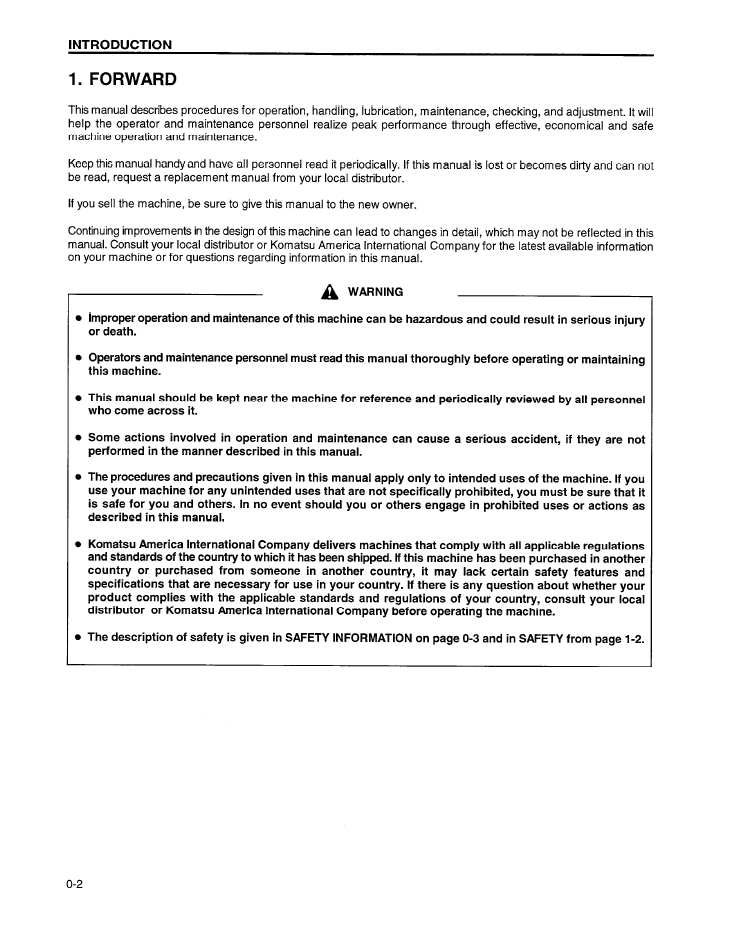 Komatsu WA900-1 Loader Operation Manual CEAD002600 PDF