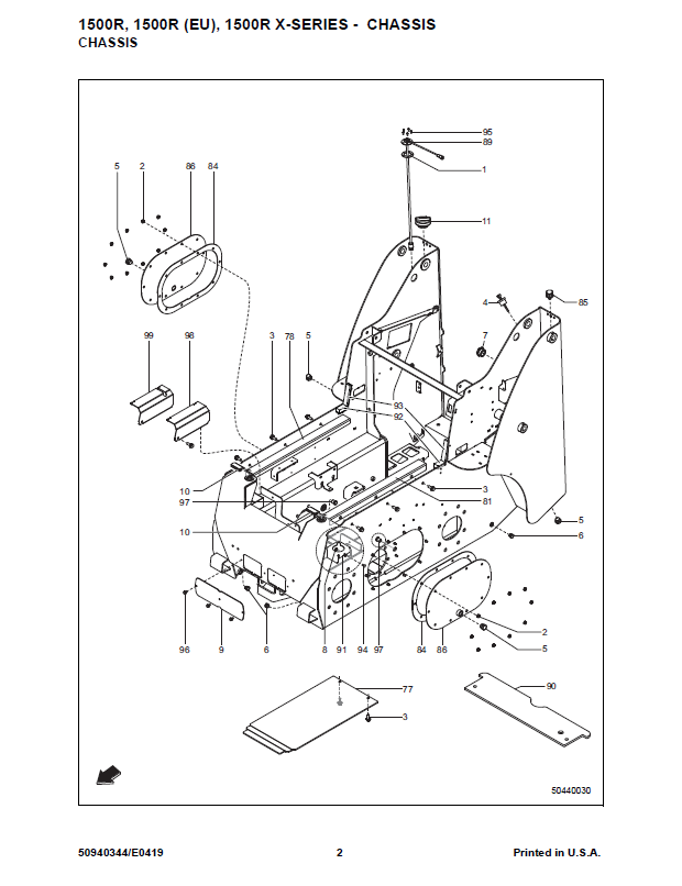 Mustang 1350R Loader Parts Book & Catalog Manual 50940344 PDF