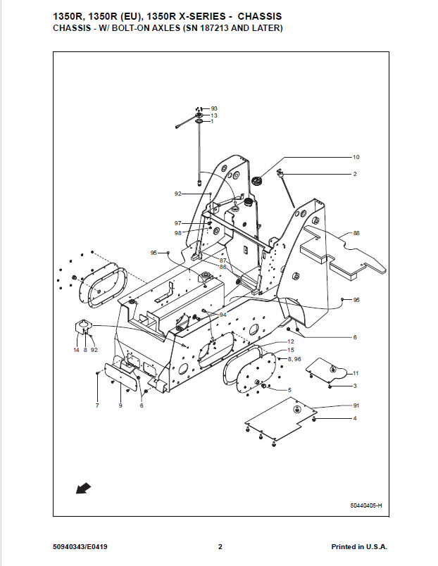Mustang 1350R Loader Parts Catalog PDF Manual 50940343 for Repair & Maintenance