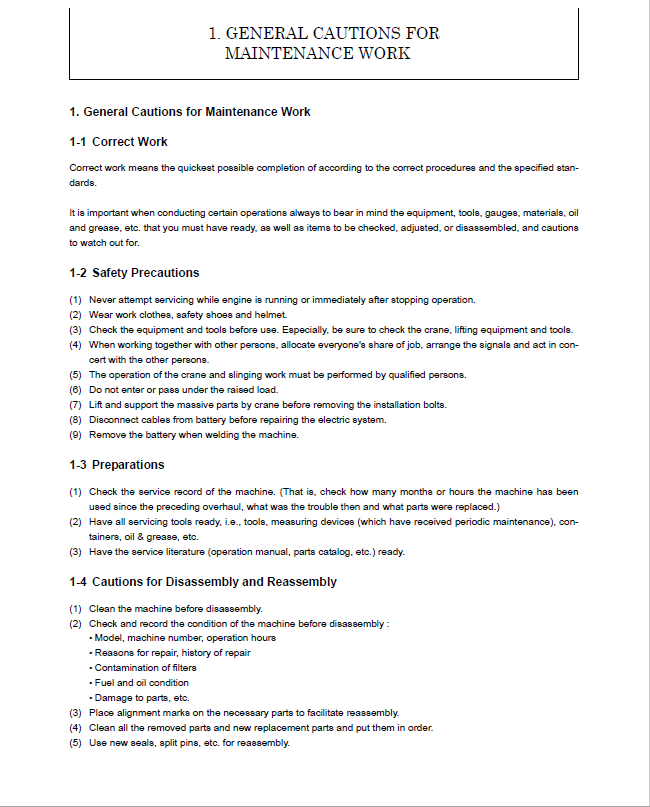 Mustang 170Z NXT2 Compact Excavator Maintenance & Service Manual PDF
