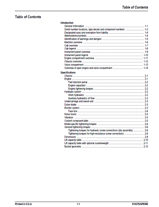 Mustang 2803ZT Compact Excavator Repair & Service Manual PDF