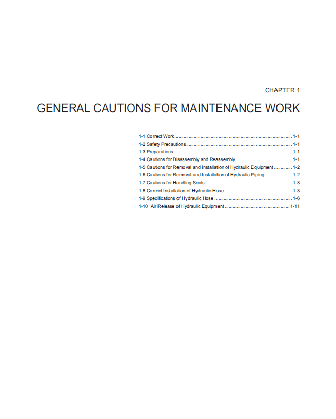 Mustang Z45-450Z Excavator Maintenance and Troubleshooting Manual PDF