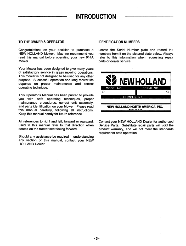 New Holland 1320 1925 914A Service Operator Manual 42872400 PDF