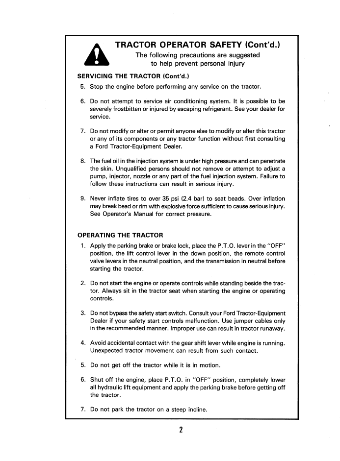 New Holland 42001011 Ford 6710-7710 Series 10 Operator Manual