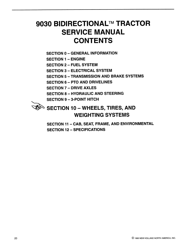 New Holland 9030 Bidirectional Tractor Workshop Manual 40903010 PDF
