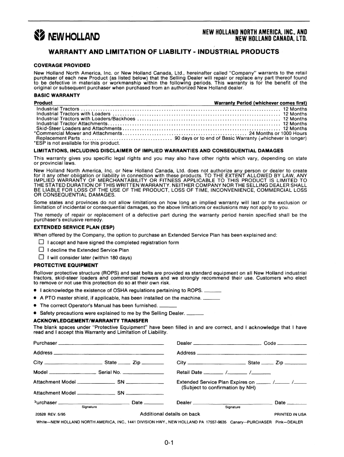 New Holland E-Series Backhoe Loader Operator Manual 42055541 PDF