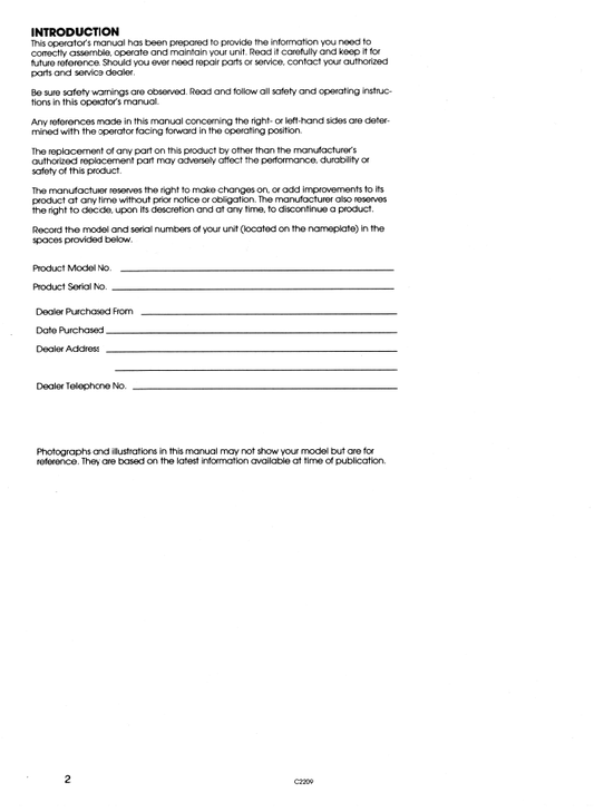 New Holland Ford 42 Snowthrower Attachment Manual 42641062