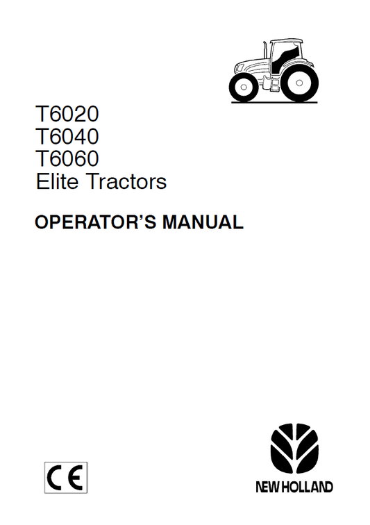 New Holland T6020-T6060 Elite Tractor Operator Manual 82999297 PDF