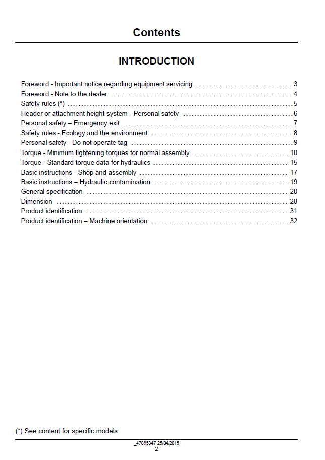 New Holland Tier 4B Combine Harvester Repair & Service Manual 47865347 PDF