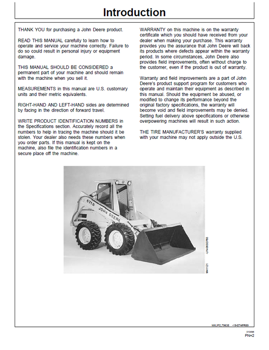 OMM79635 John Deere G Series Motor Grader Operation Manual PDF