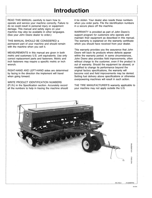 OMN200120 John Deere 750 Grain Drill Operation & Maintenance Manual