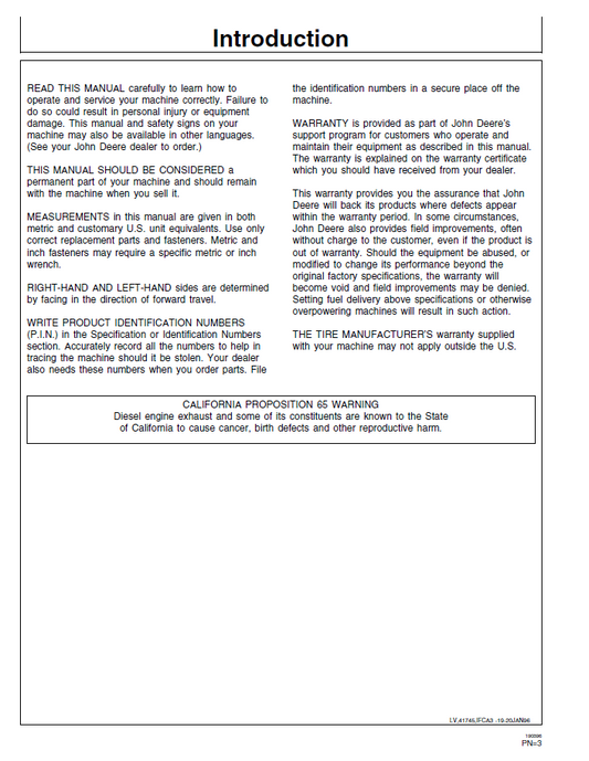 OMRE41745 | John Deere 5200-5500 Series Tractor Operation & Safety Manual