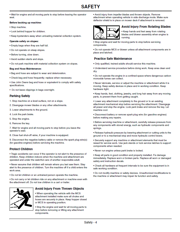OMTCU29191 John Deere Blower & Rear Bagger 2/3 Bag Manual PDF