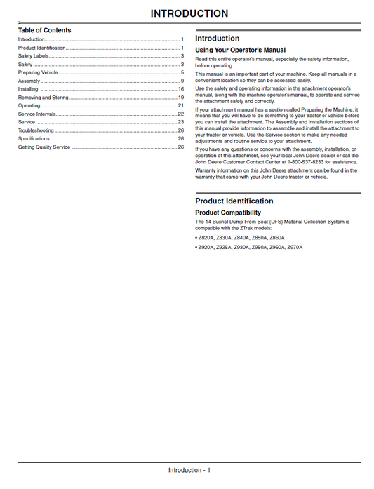 OMTCU29193: John Deere Dump-From-Seat Hopper Operator Guide