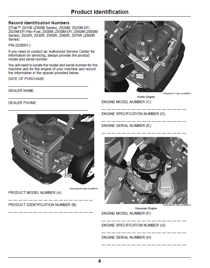 Download OMTCU36879 John Deere ZTrak Pro Series Z900 Operator & Service Manual