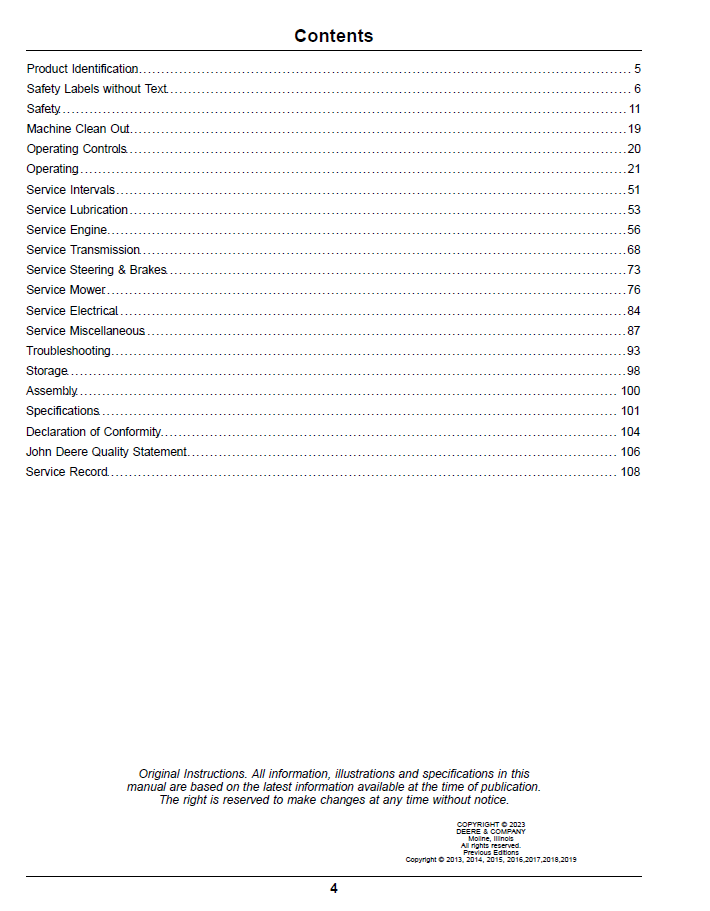 OMUC16697 – ZTRAK Diesel Z997R Operator & Maintenance Manual