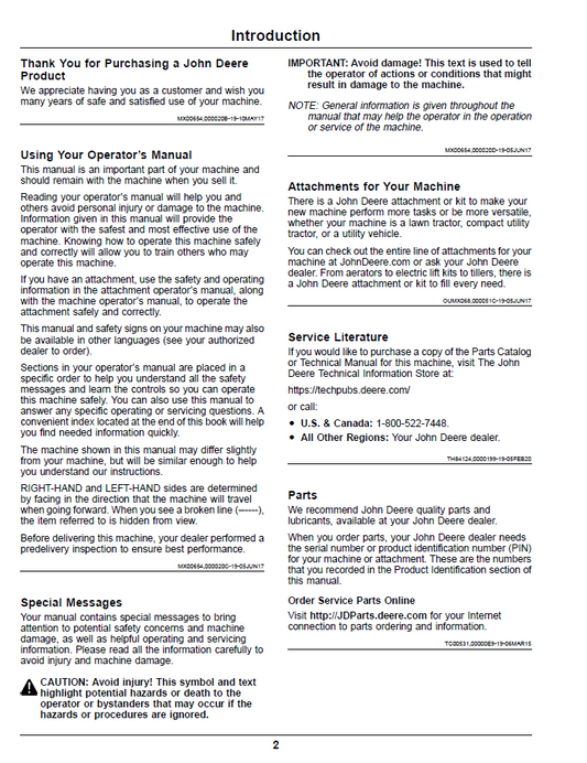OMUC28937 John Deere Z994R ZTrak Pro Series Mower Operator Manual PDF