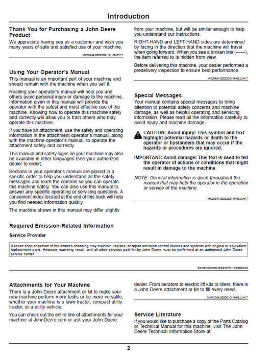OMUC32807 John Deere Z900 ZTrak Pro Series Gas Operator Manual PDF