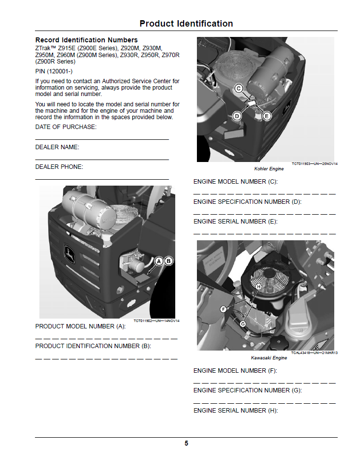 OMUC32807 ZTrak Pro Series Operator Manual for John Deere Z900 Gas Mowers