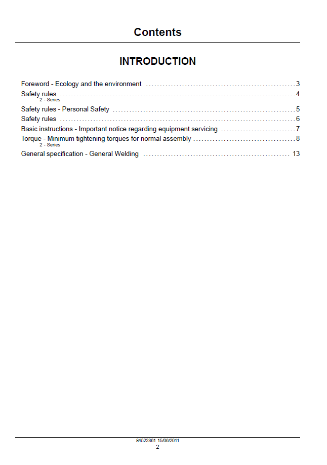 Official 84522361 Master Service Manual for New Holland 200 Series Loaders