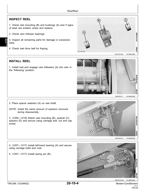 Official John Deere 1207, 1209, 1217 & 1219 Mower Conditioner Workshop Manual TM1284