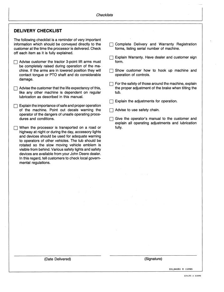 Official John Deere OME76359 User Guide for 840 Bale Processors