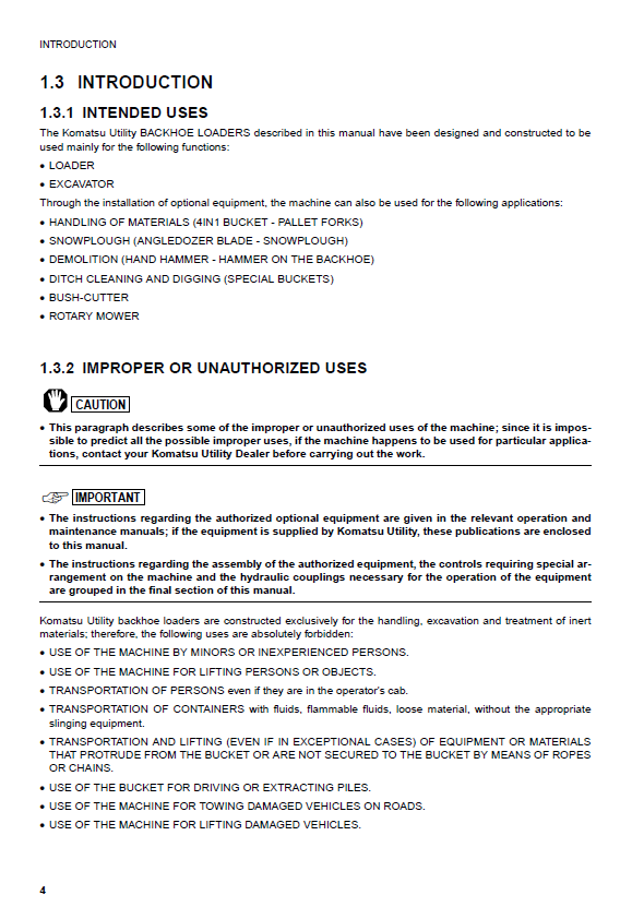 Official Komatsu WB97R-2 Backhoe Loader Owner & Operation Manual PDF
