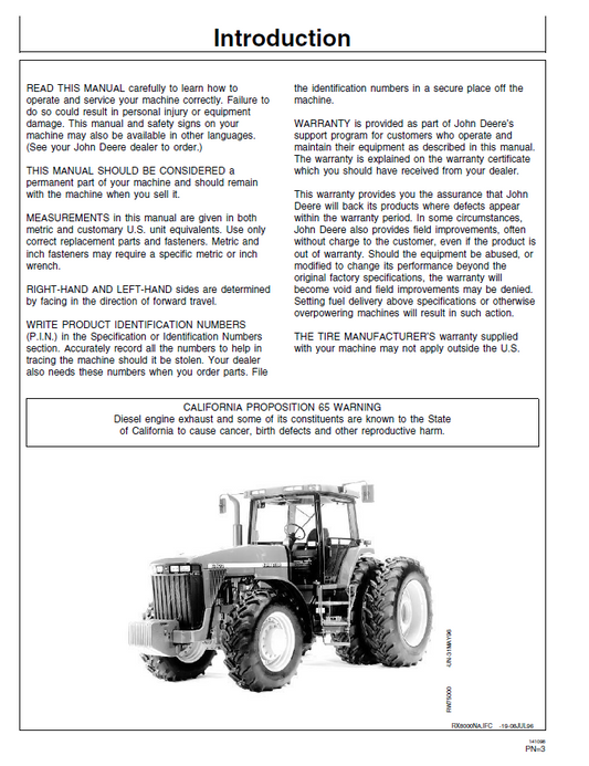 Official OMAR162529 John Deere 8100 8200 8300 8400 User Guide