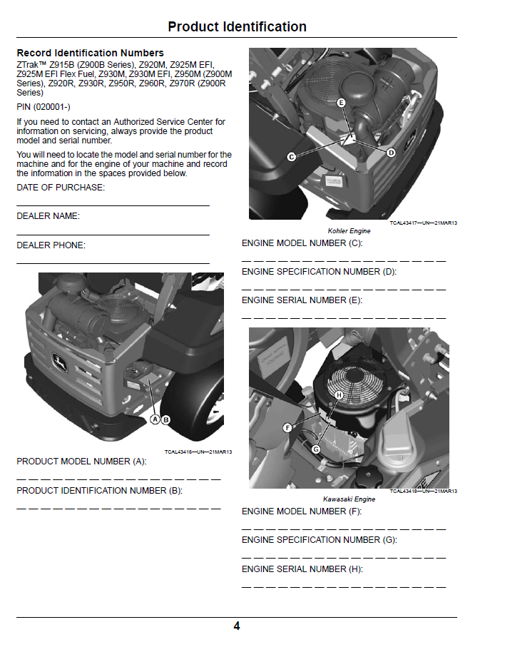 Official Operator Manual for John Deere Z900B/M/R Pro Series Mowers