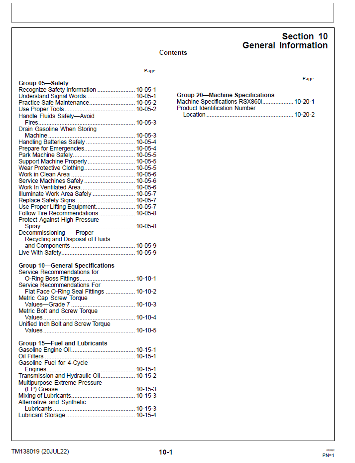 TM138019 John Deere RSX860I Recreational Vehicle Workshop Manual