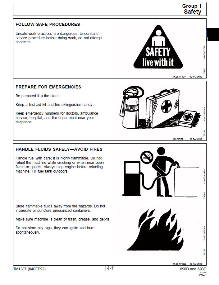 TM1387 John Deere 690D/693D Diagnostic, Operation and Test Guide