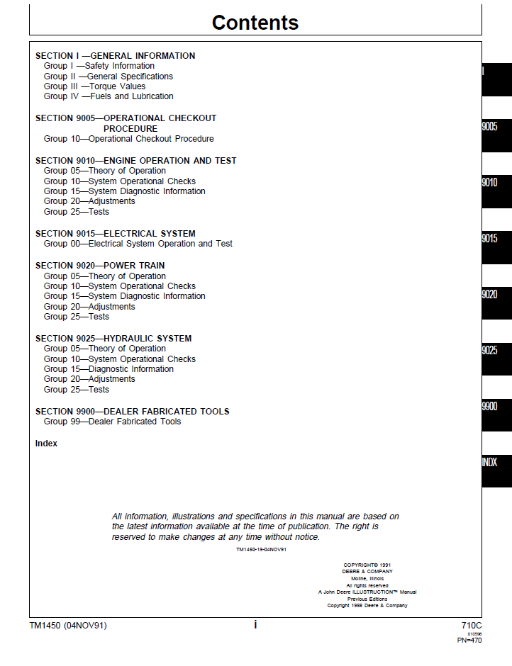 TM1450 710C Backhoe Loader Technical Diagnostic & Test Manual